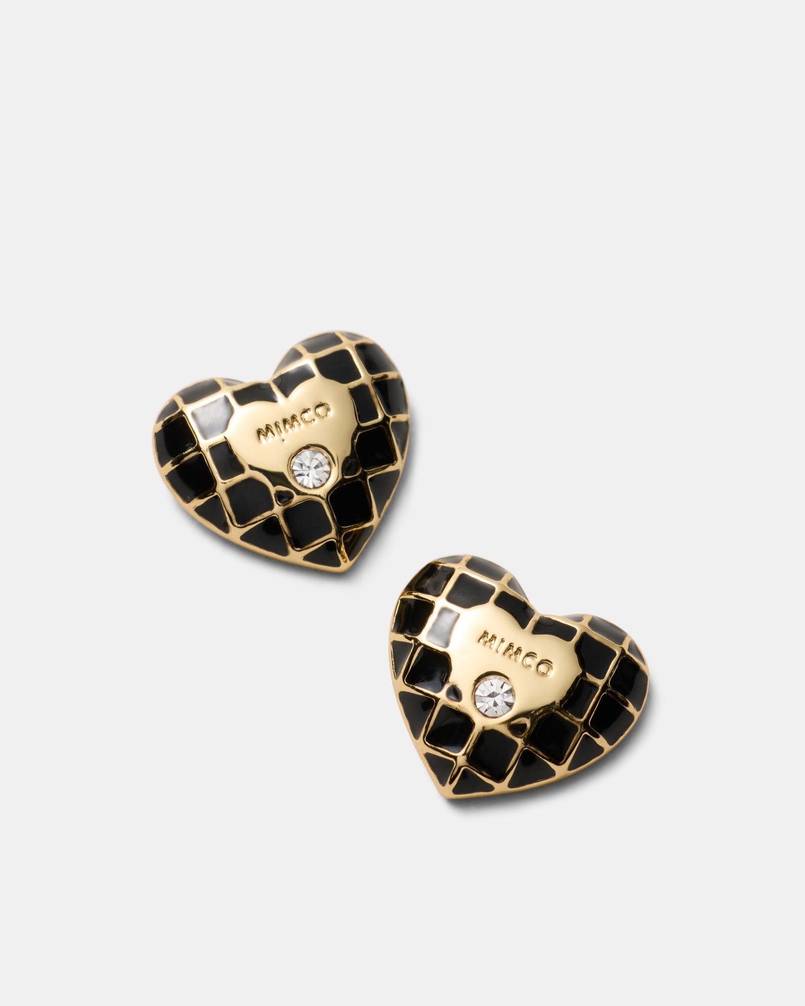 Dylan Heart Stud Earrings - Black