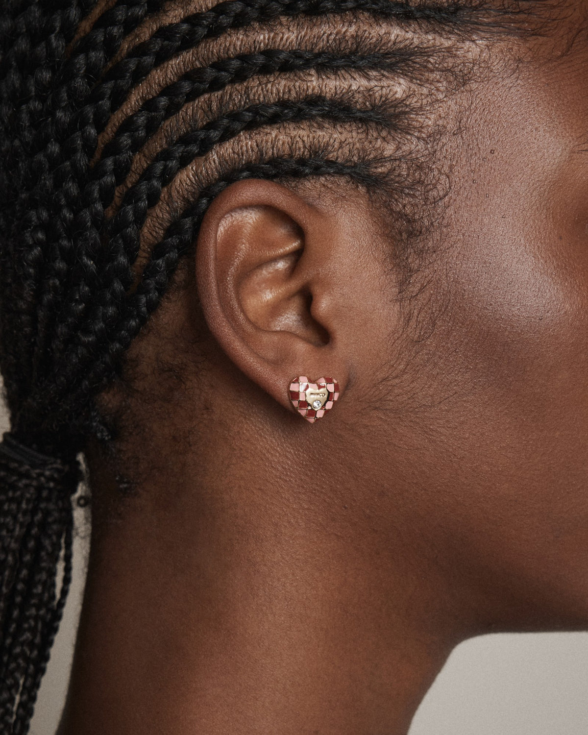 Dylan Heart Stud Earrings - Rose