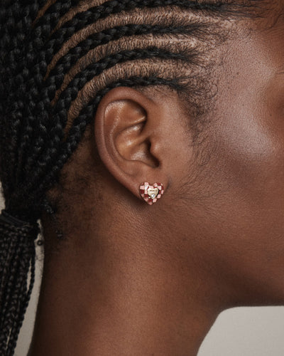 Dylan Heart Stud Earrings - Rose