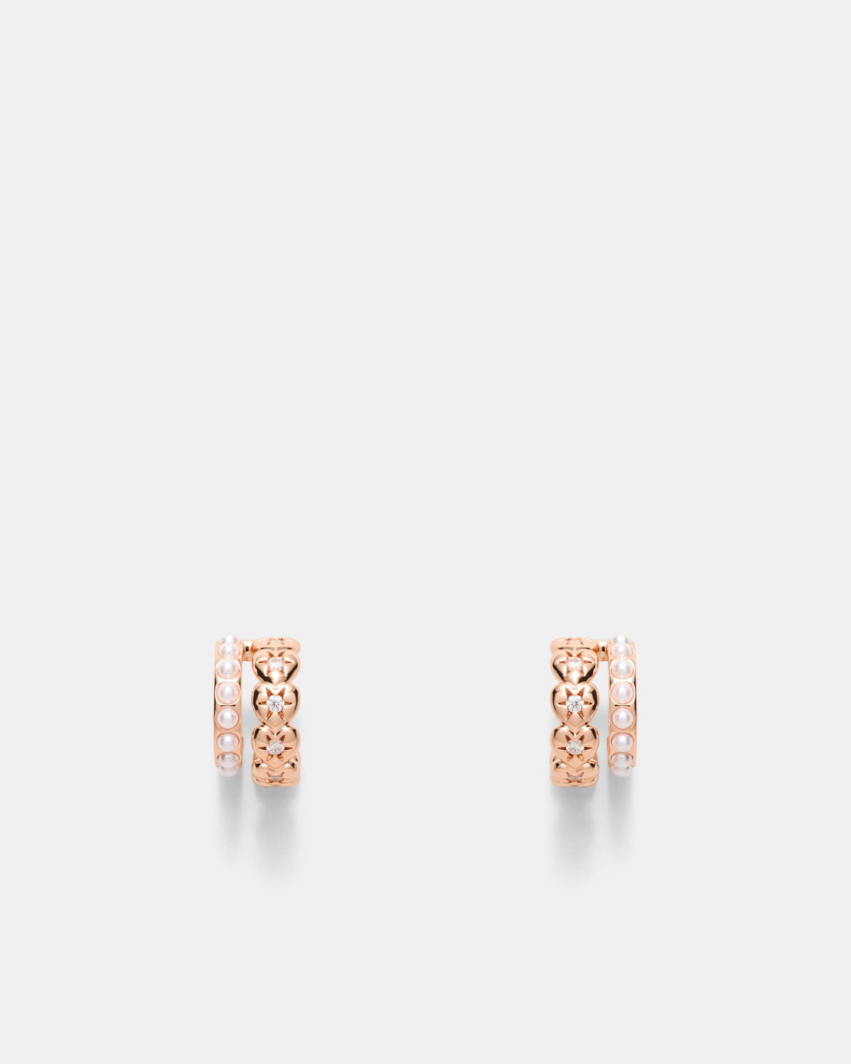 Westlyn Heart Duo Hoop Earrings - Rose Gold
