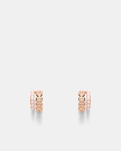 Westlyn Heart Duo Hoop Earrings - Rose Gold