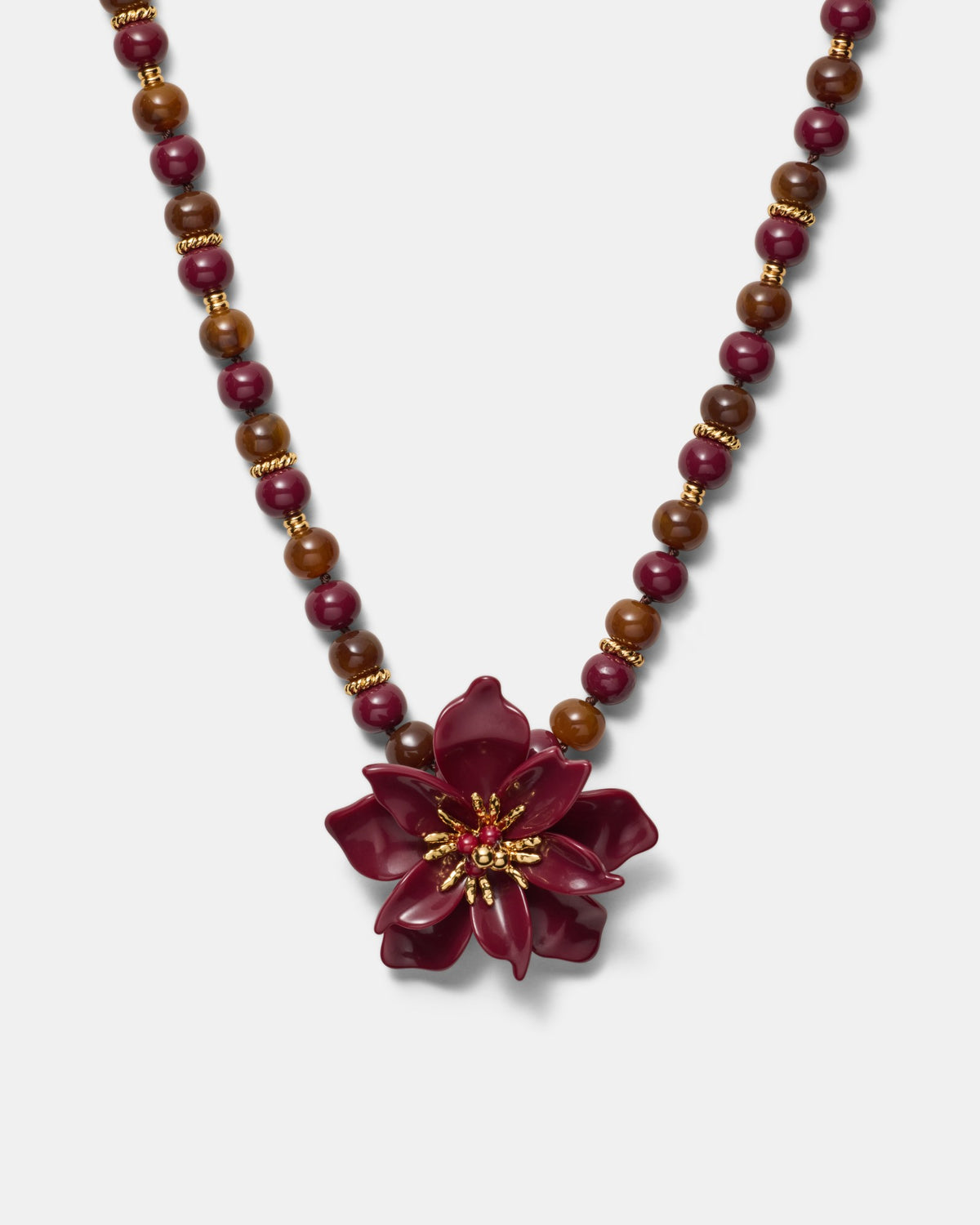 Vienne Bead Necklace - Bordeaux