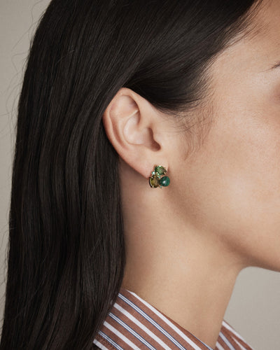 Goddess Stud Earrings - Malachite