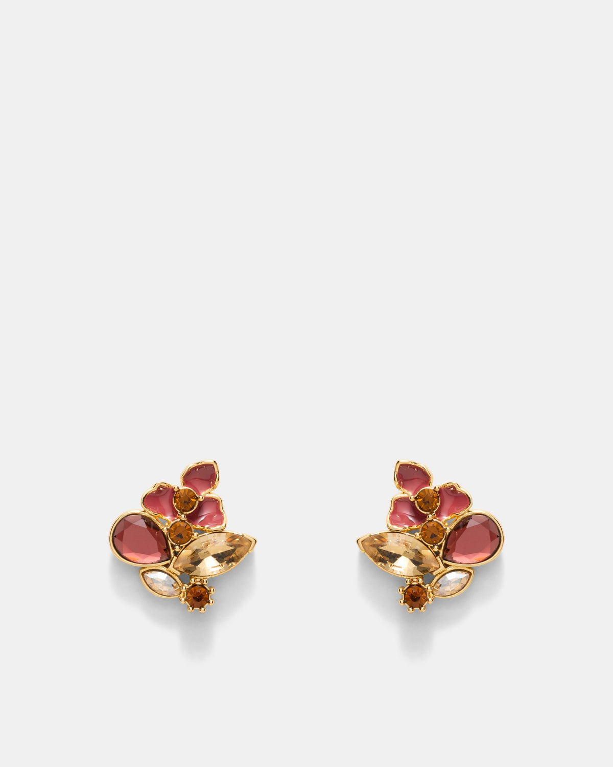 De Fleurs Stud Earrings - Bordeaux