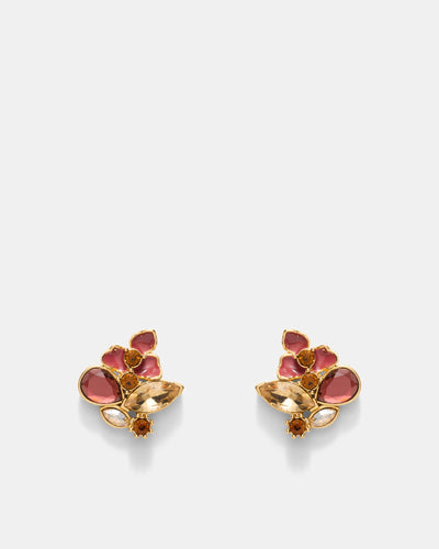 De Fleurs Stud Earrings - Bordeaux