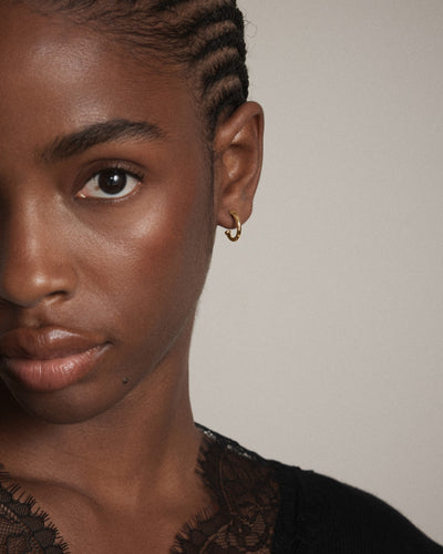 Signatura Charm Hoop Earrings - Gold