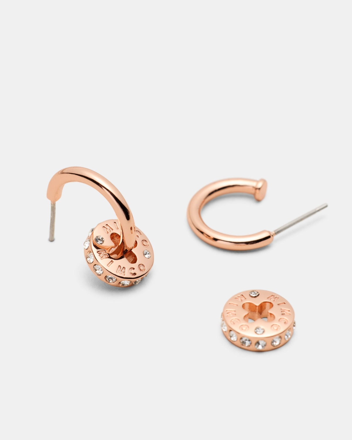 Signatura Charm Hoop Earrings - Rose Gold
