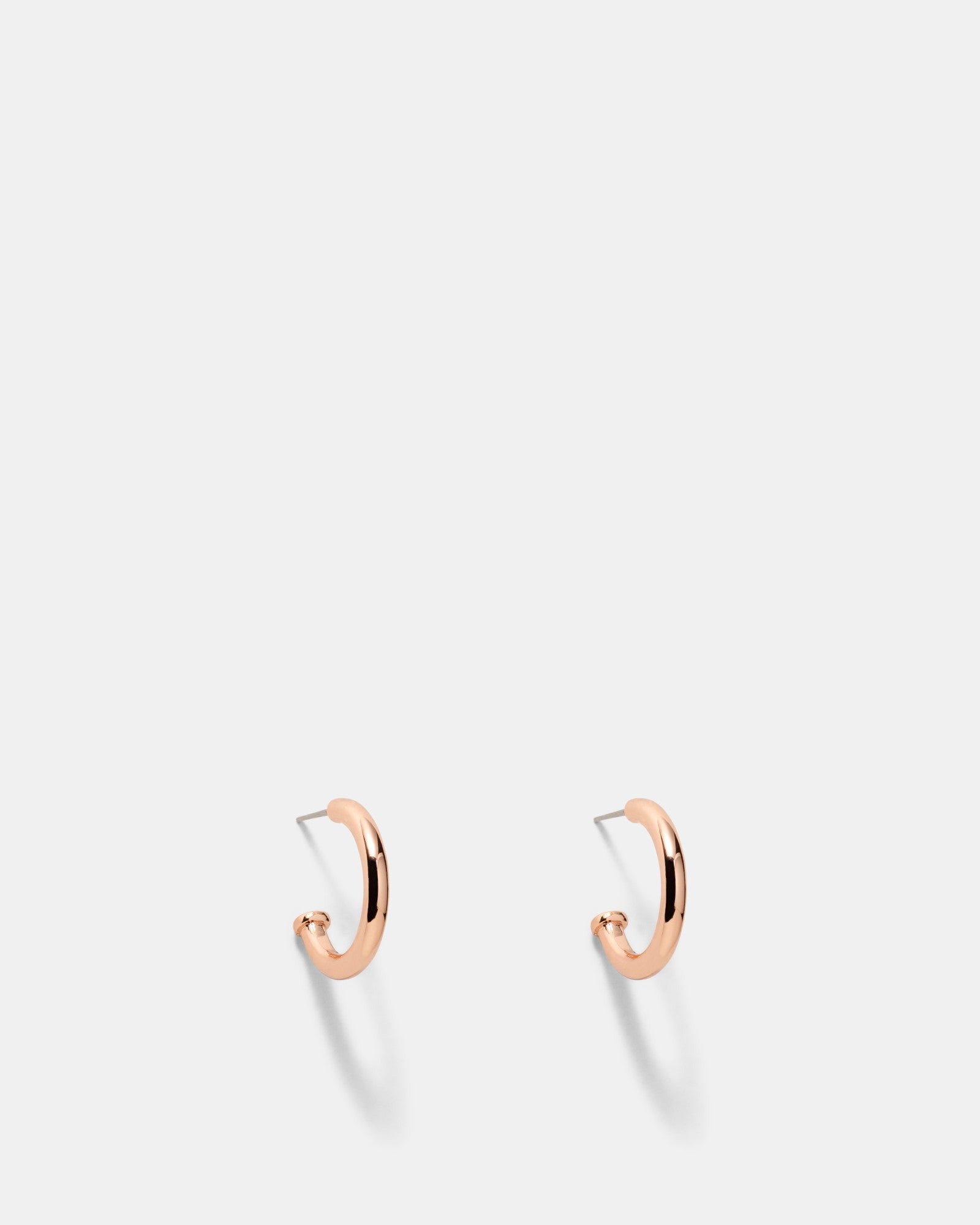 Signatura Charm Hoop Earrings - Rose Gold