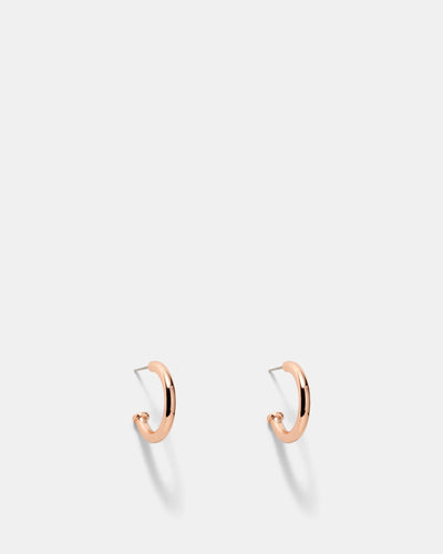 Signatura Charm Hoop Earrings - Rose Gold