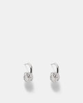Signatura Charm Hoop Earrings - Silver