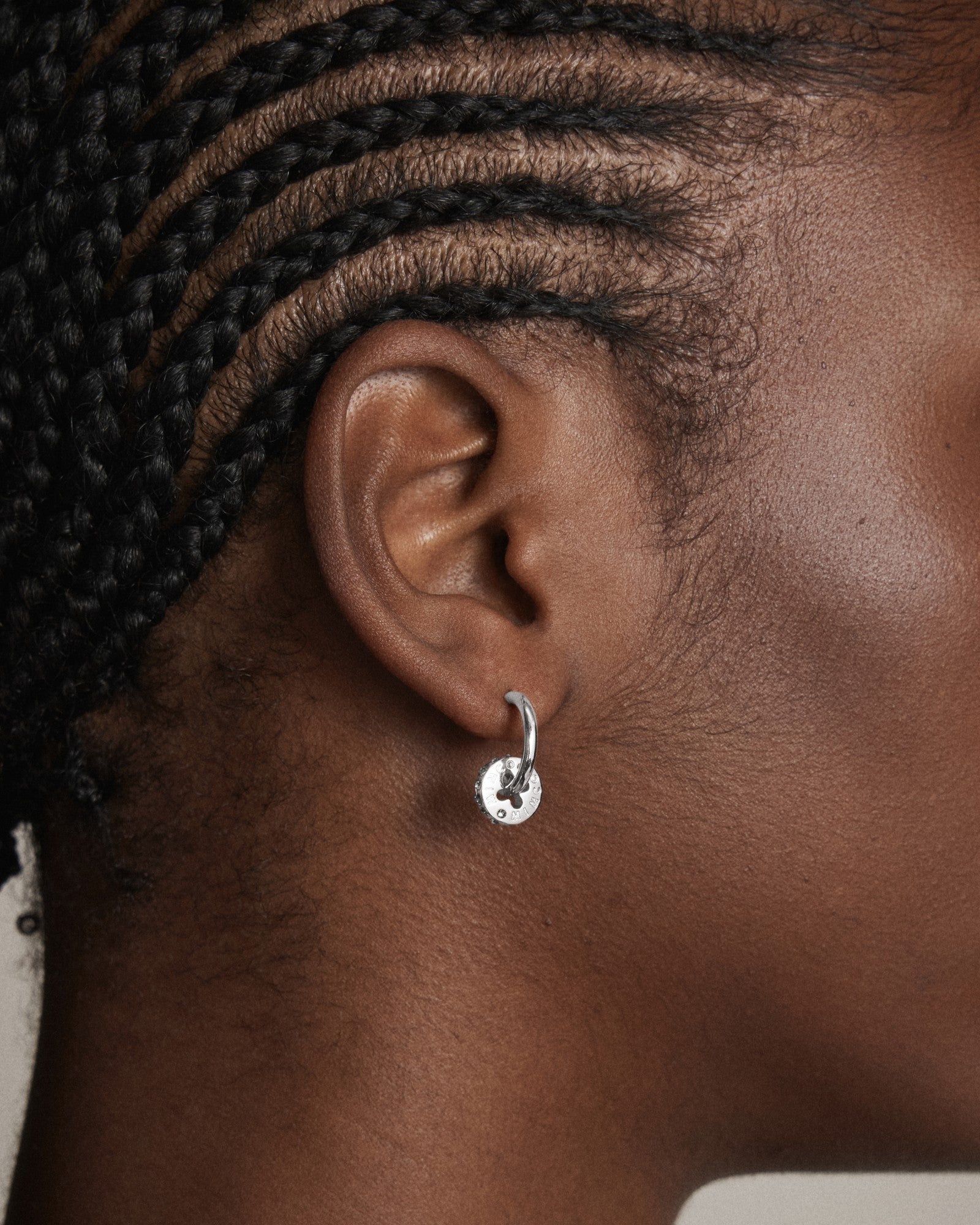 Signatura Charm Hoop Earrings - Silver