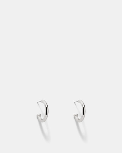 Signatura Charm Hoop Earrings - Silver