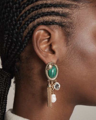 Serpentina Earrings - Malachite