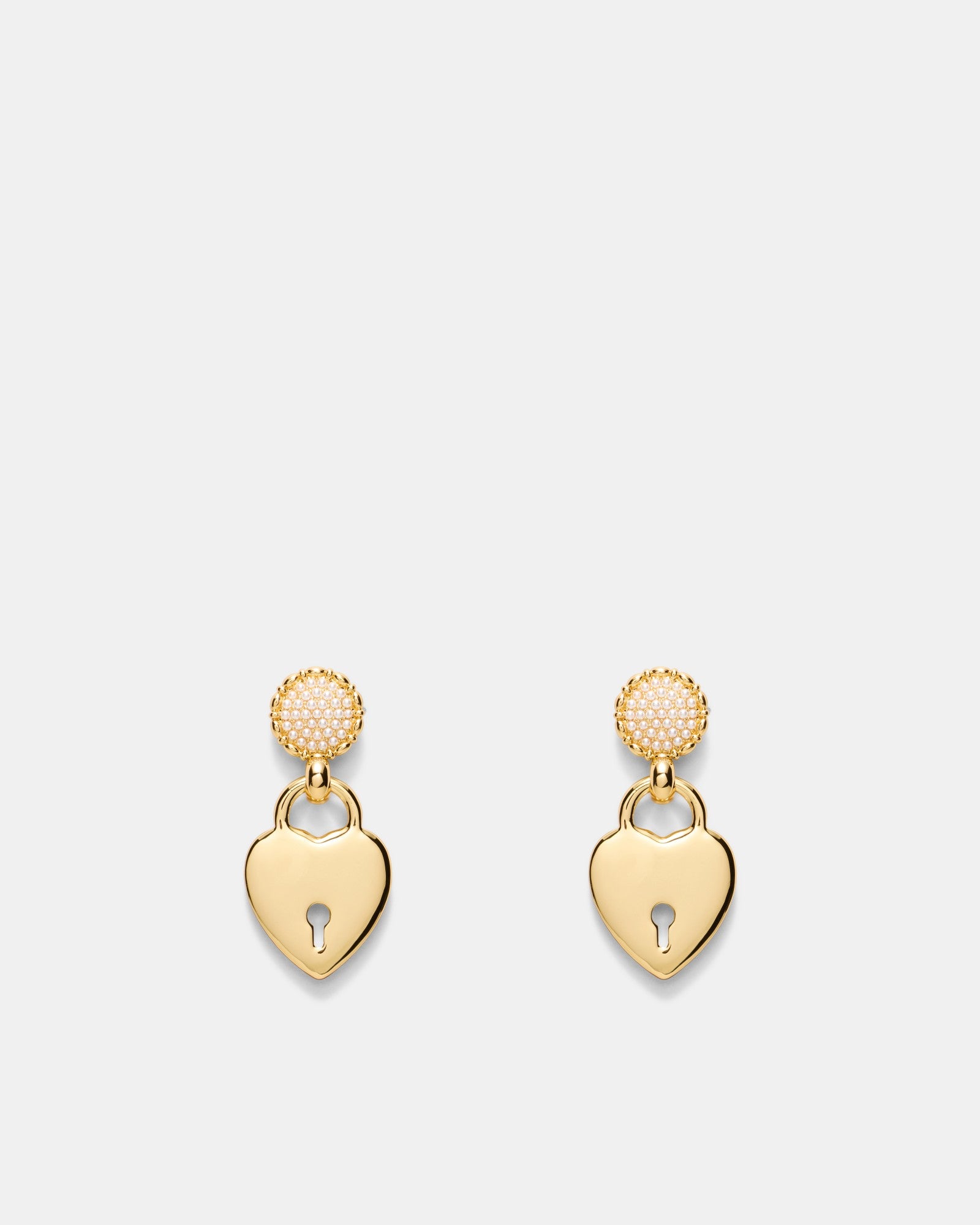 Locked In Love Earrings - Gold