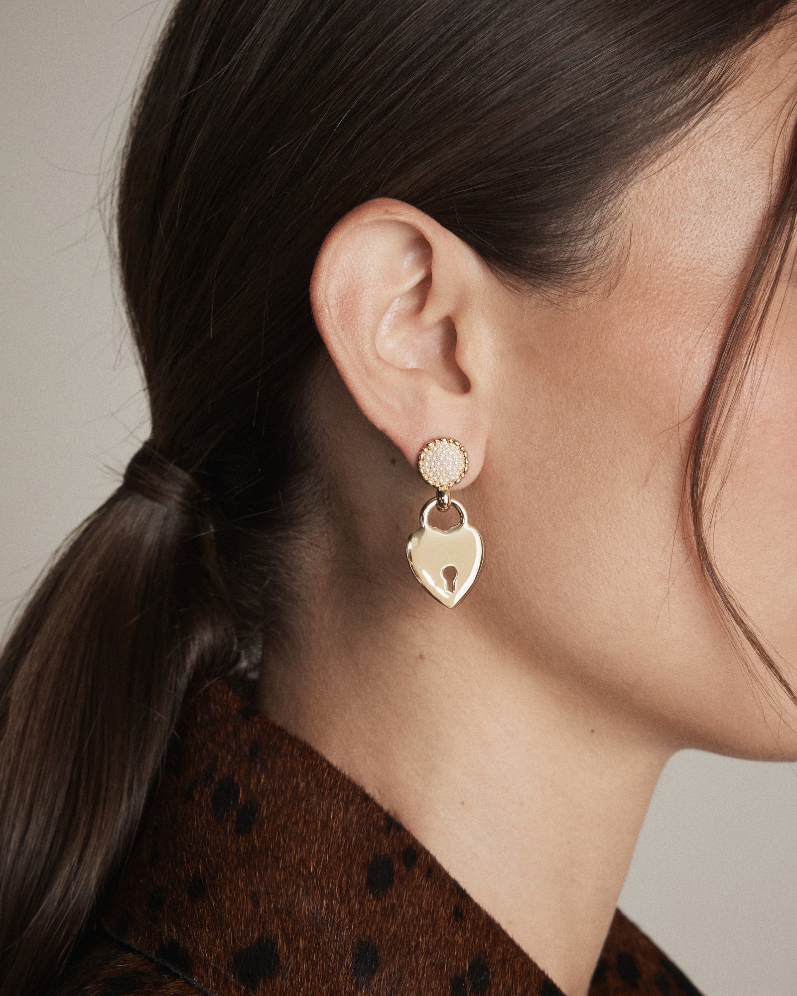 Locked In Love Earrings - Gold