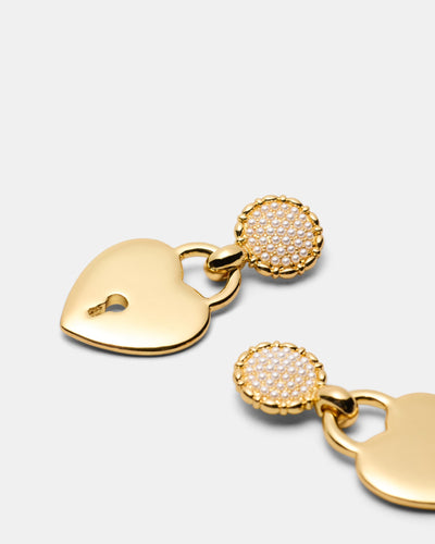 Locked In Love Earrings - Gold