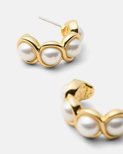 Jovie Pearl Hoop Earrings - Pearl