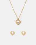 Maybelle Necklace Earrings Set - Gold
