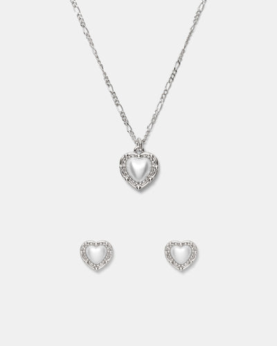 Maybelle Necklace Earrings Set - Silver