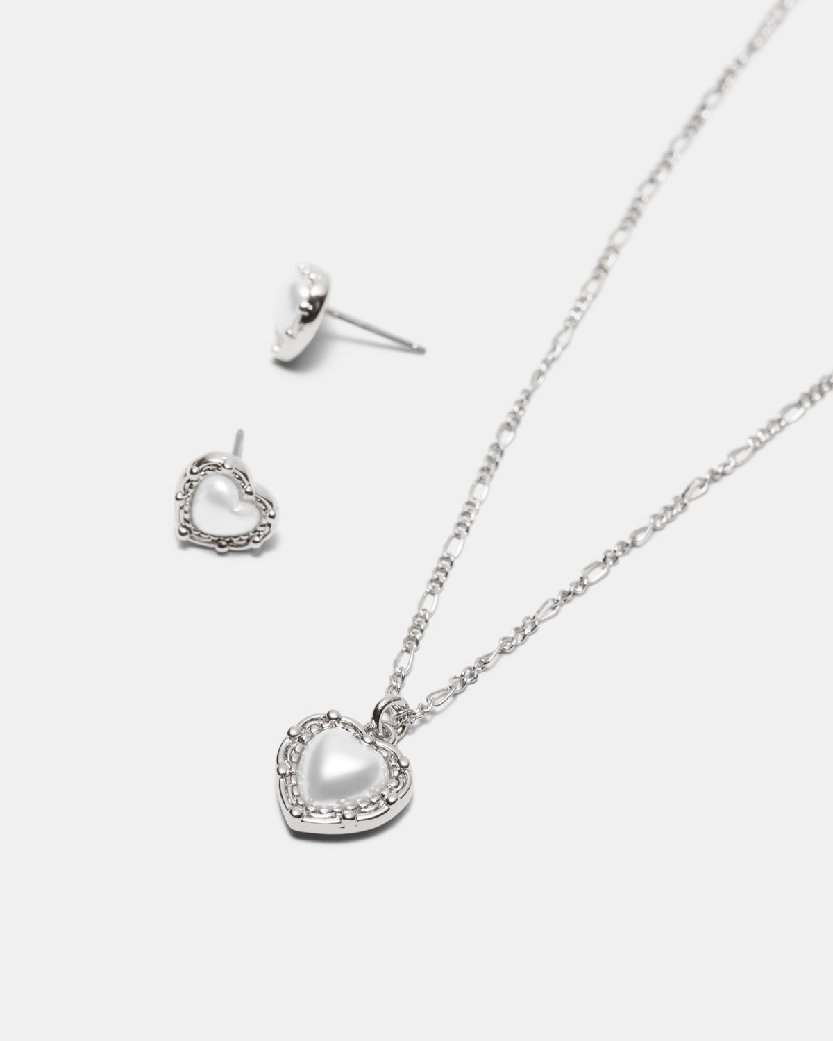 Maybelle Necklace Earrings Set - Silver