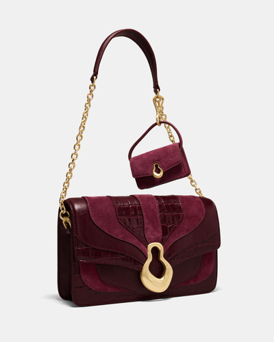 Shield Mini Bag Charm - Merlot
