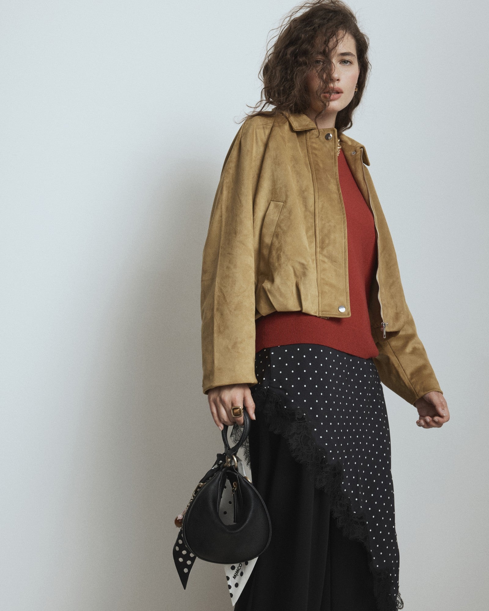 Luna Mini Crescent Bag - Black