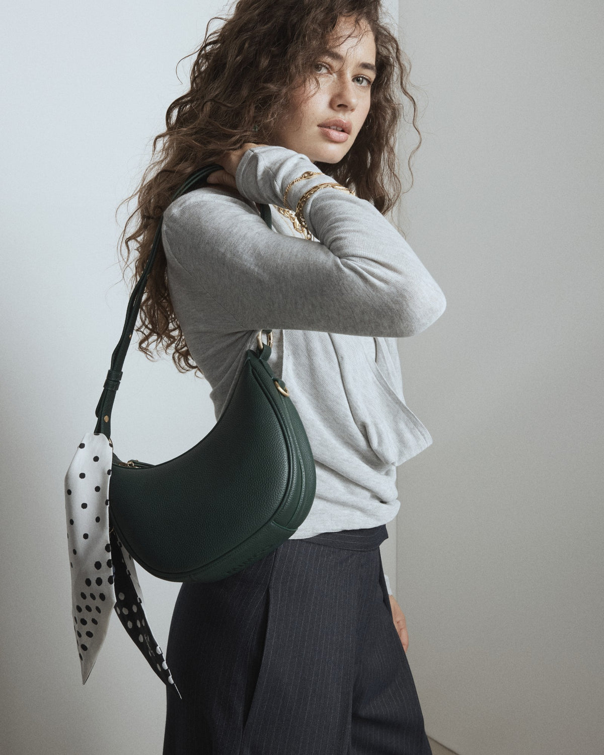 Luna Mini Crescent Bag - Thyme