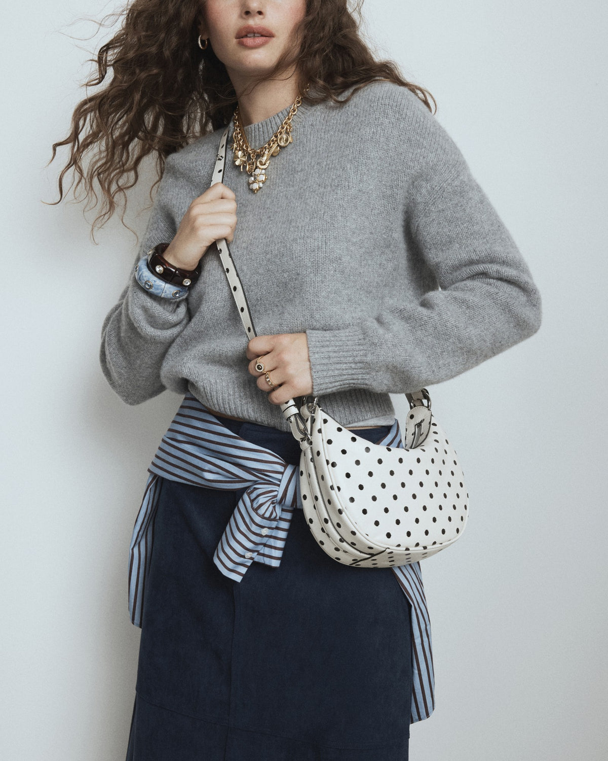Luna Mini Crescent Bag - Dot Print