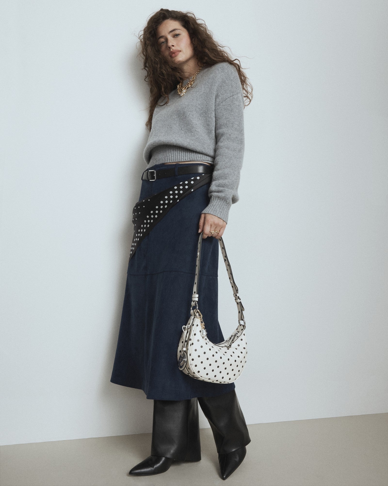 Luna Mini Crescent Bag - Dot Print