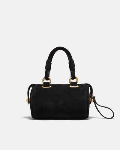 Turnlock Bowler Grab Crossbody Bag - Black