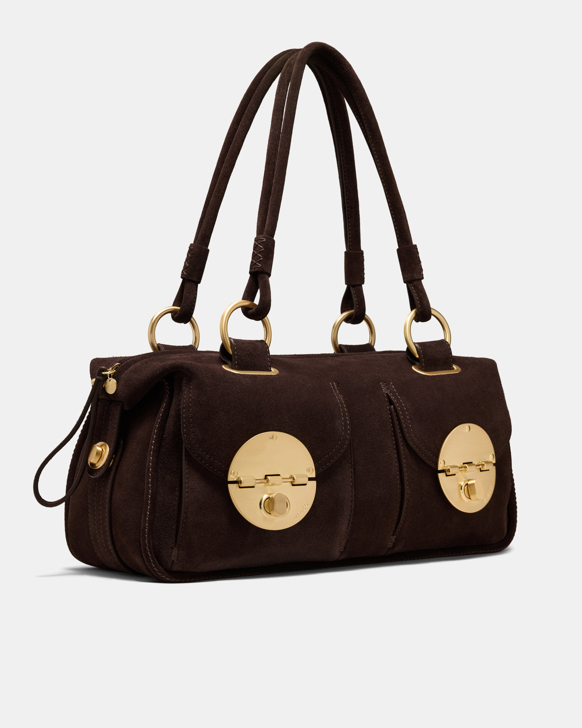 Turnlock East West Bag - Chocolate