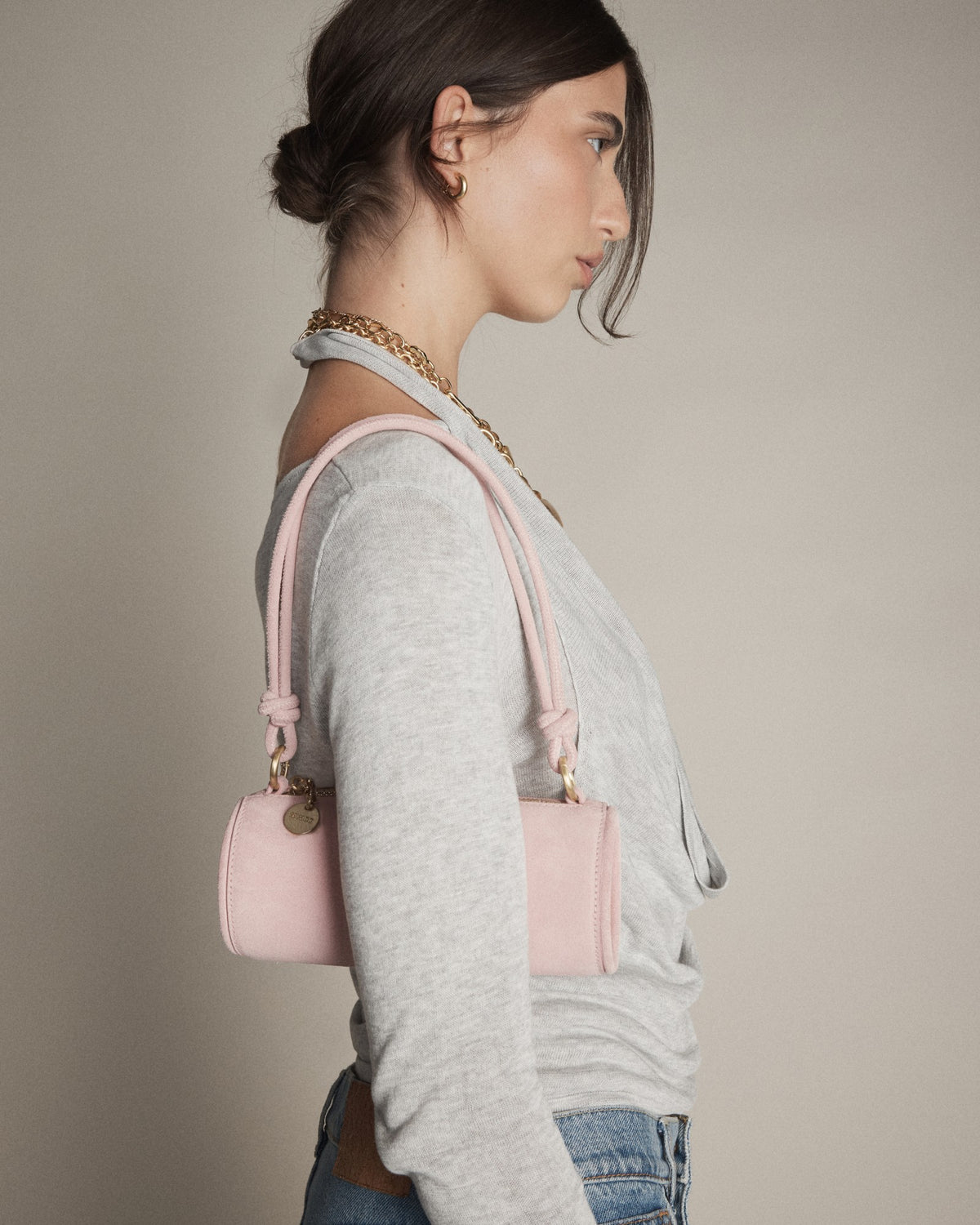 Barrel Mini Shoulder Bag - Pink Salt