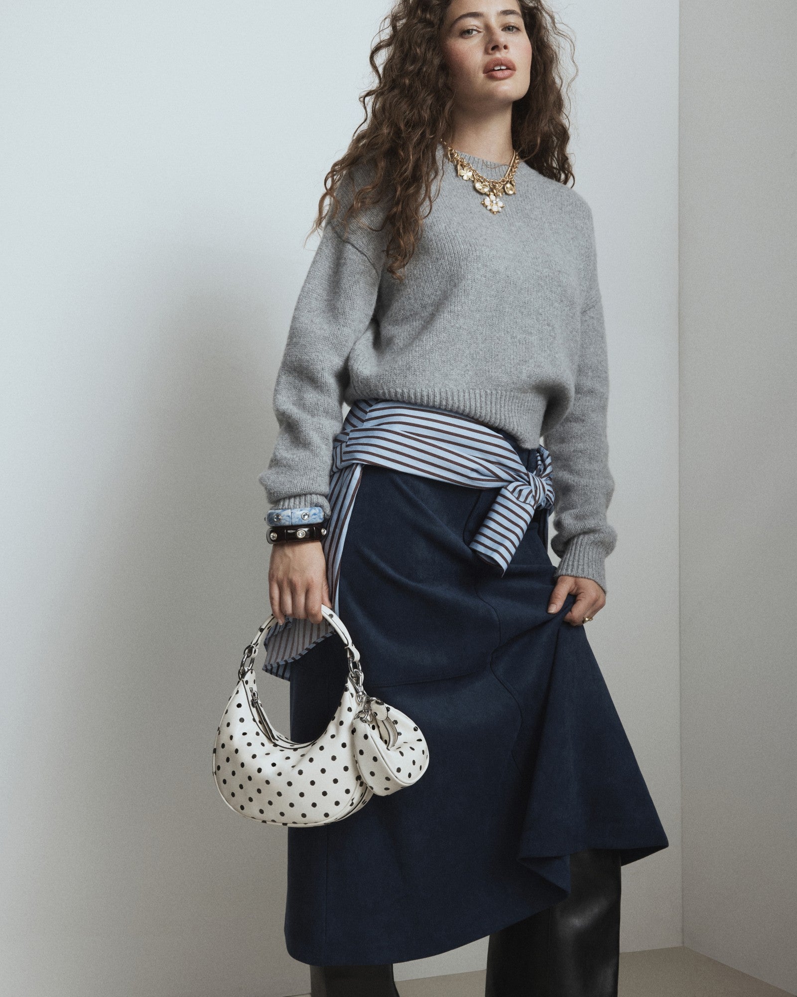 Luna Mini Bag Charm - Dot Print