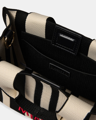 Blondie Small Tote Bag - Black Stripe