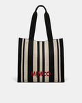 Blondie Large Boxy Tote Bag - Black Stripe