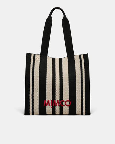 Blondie Large Boxy Tote Bag - Black Stripe