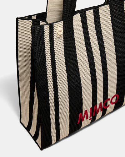 Blondie Large Boxy Tote Bag - Black Stripe