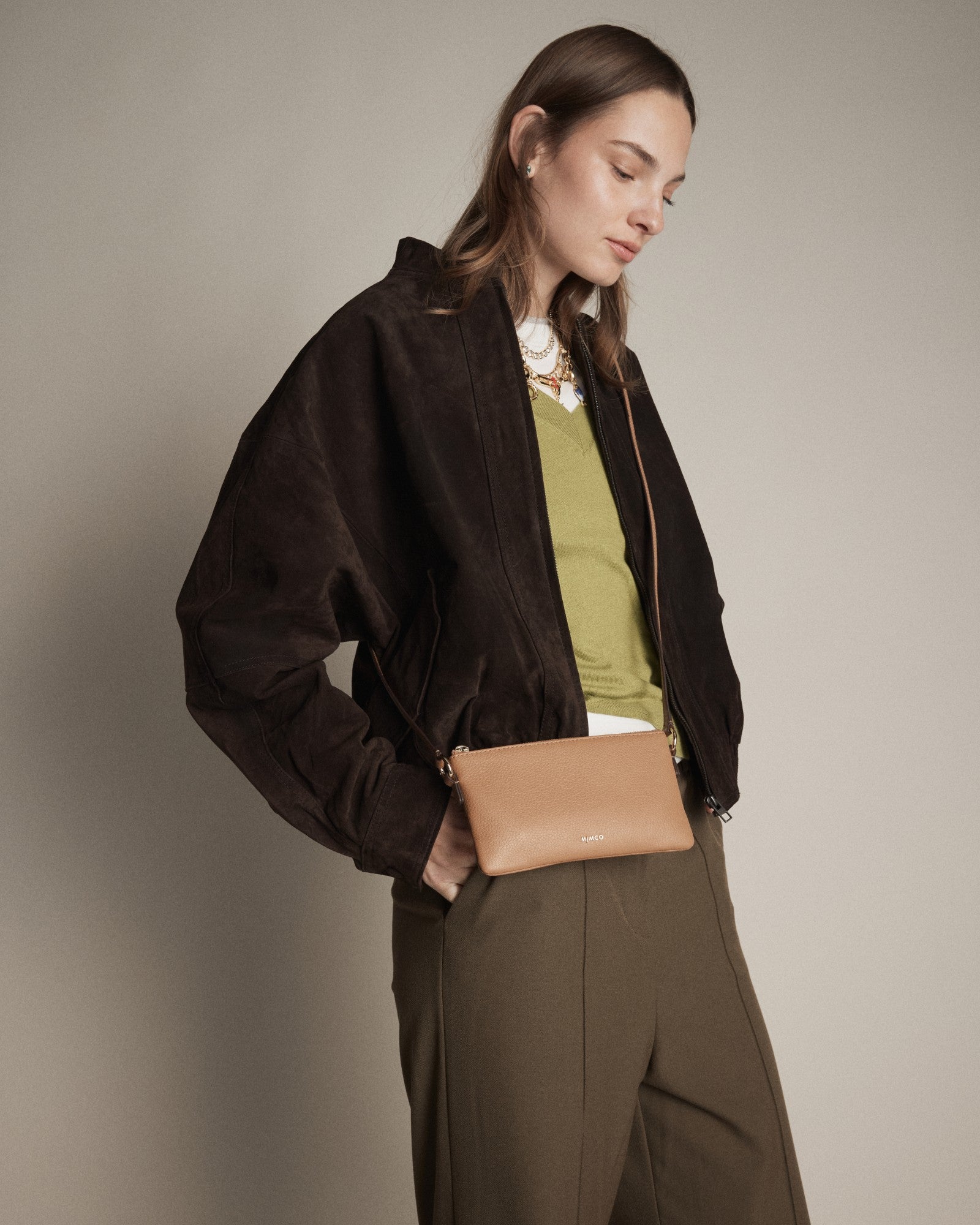 Belle Pouch Crossbody Bag - Caramel