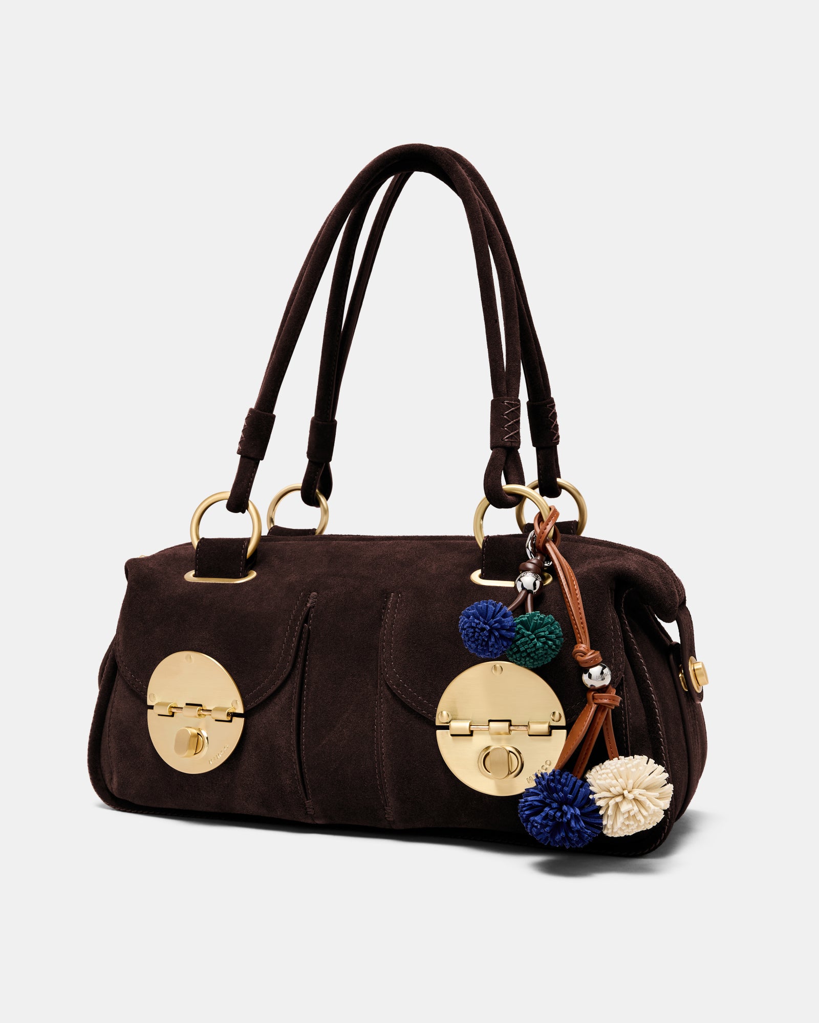 Pom Pom Bag Charm - Cobalt