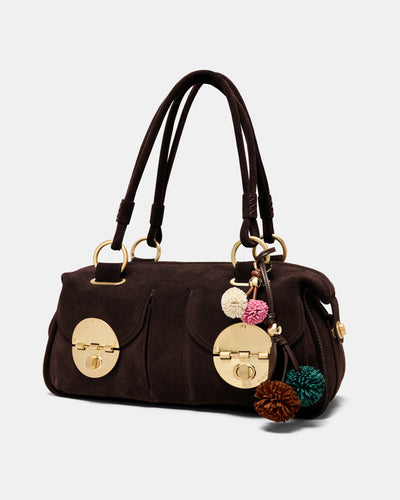 Pom Pom Bag Charm - Walnut