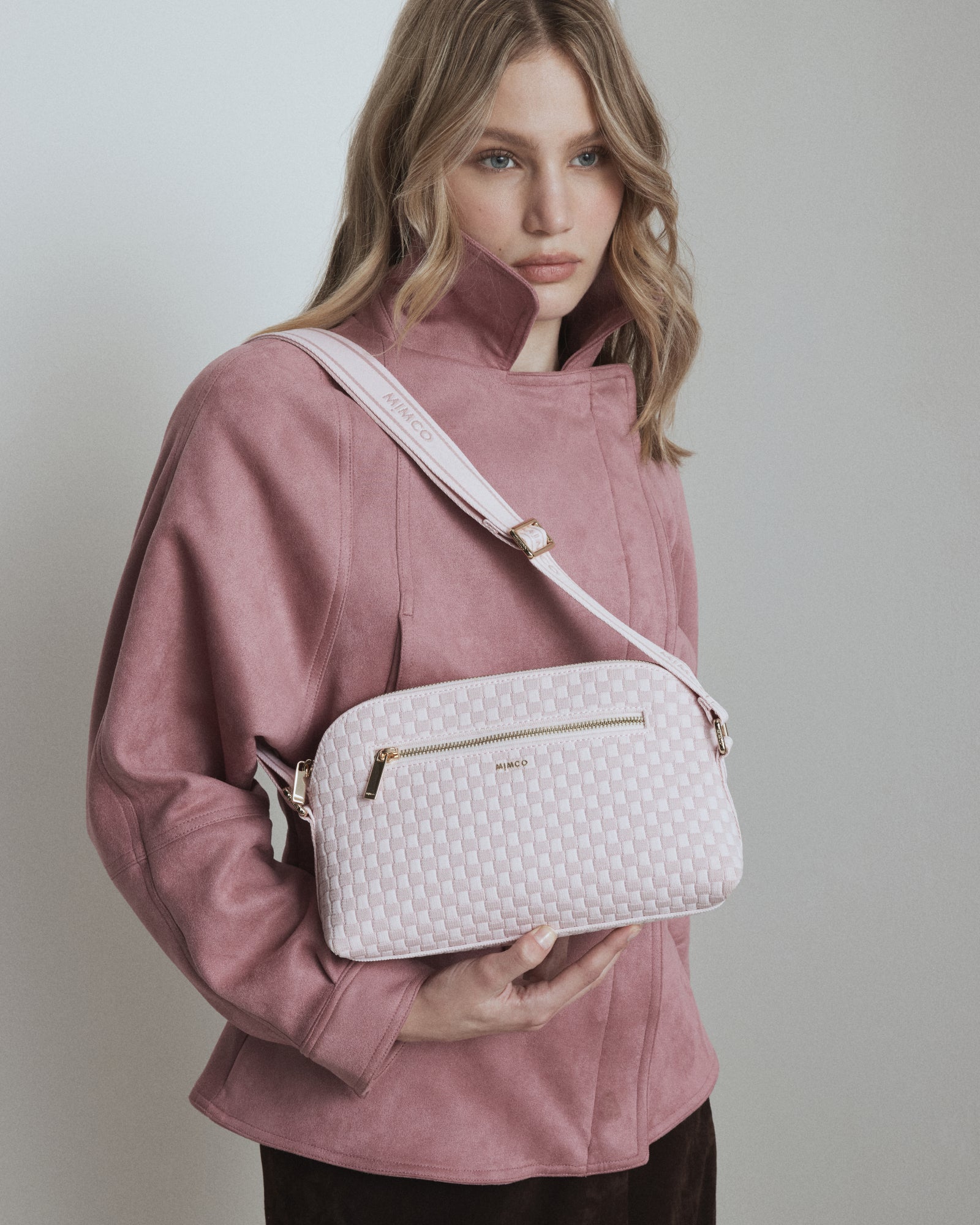 Squad Woven Crossbody Bag - Pink Salt