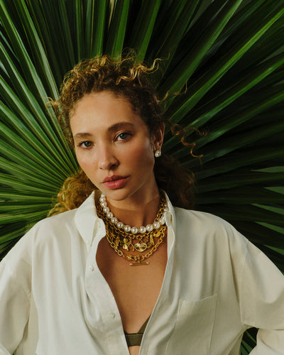 Fortuna Duo Necklace - Pearl