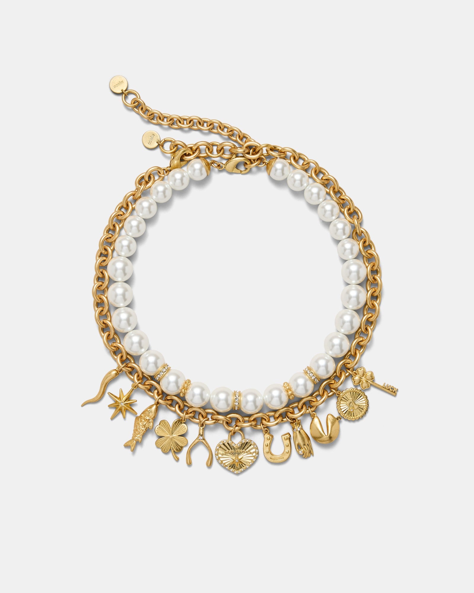 Fortuna Duo Necklace - Pearl