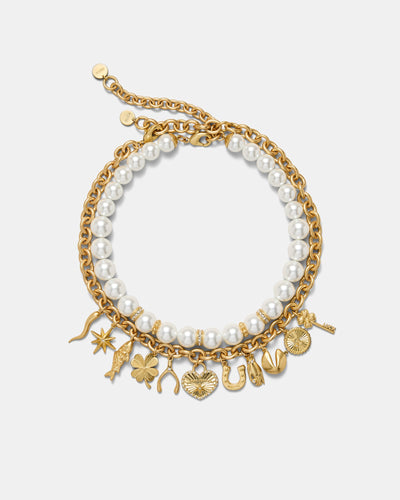 Fortuna Duo Necklace - Pearl