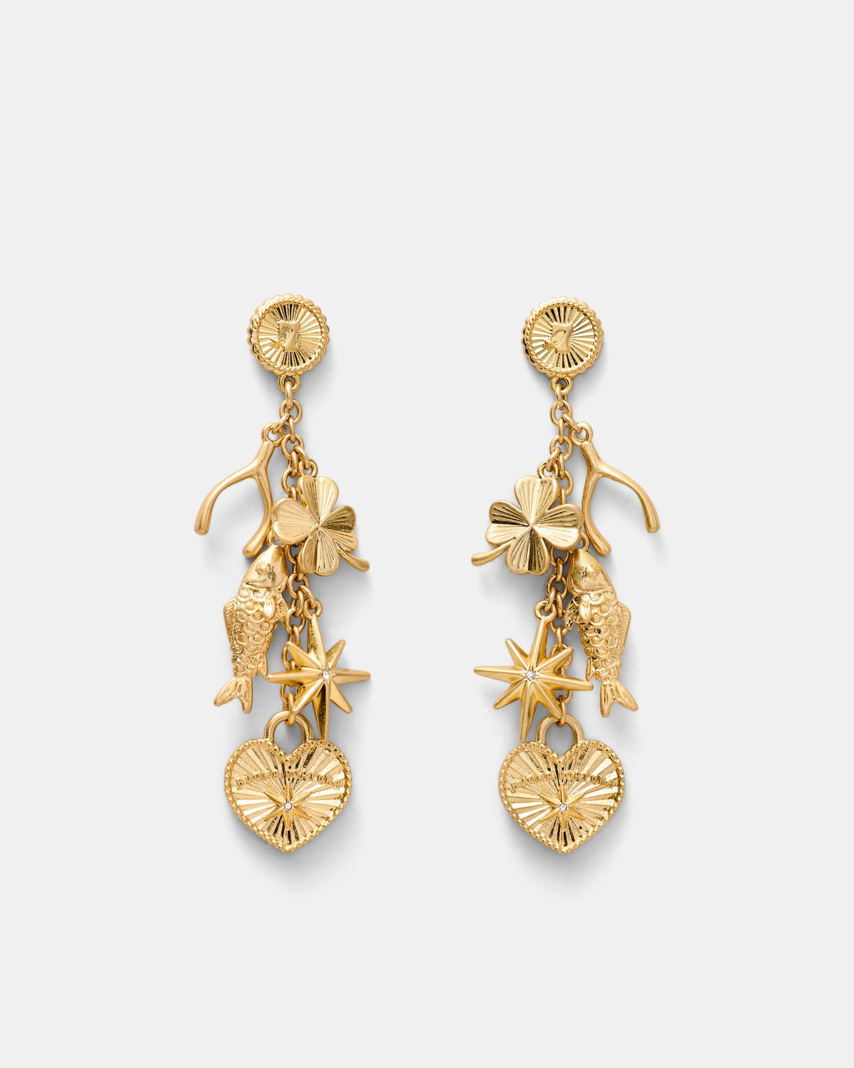 Fortuna Charm Earrings - Gold