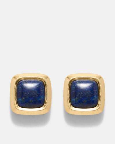 Abundance Stone Stud Earrings - Cobalt