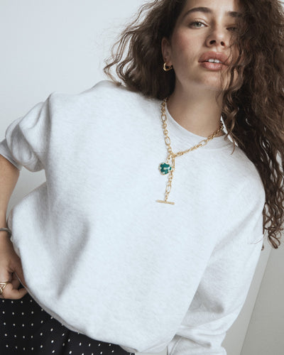 Polka Heart Necklace - Malachite