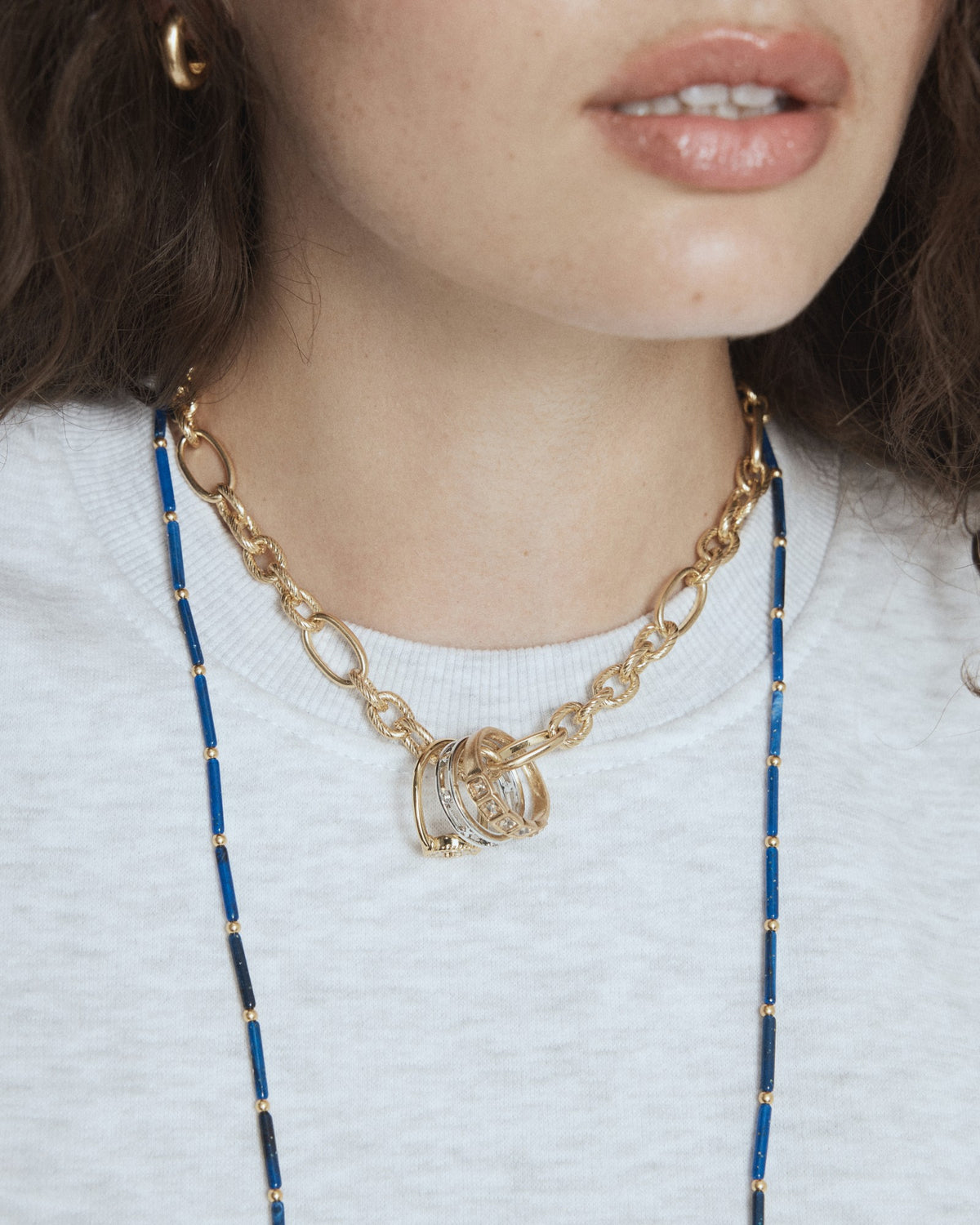Polka Heart Necklace - Malachite