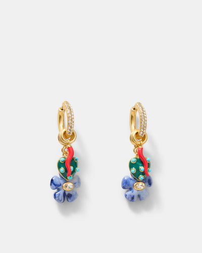 Talisman Charm Hoop Earrings - Ultra Marine