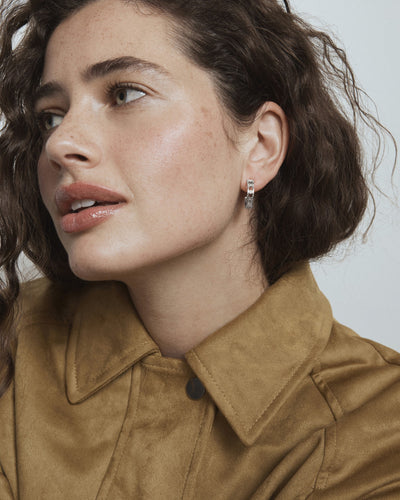 Amulet Hoop Earrings - Silver